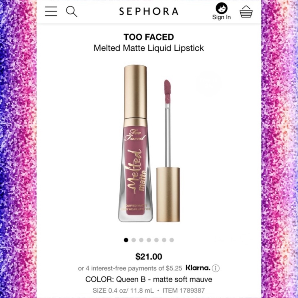 TOO FACED💥MELTED MATTE LIPSTICK QUEEN B 2PC💥 - Picture 7 of 9